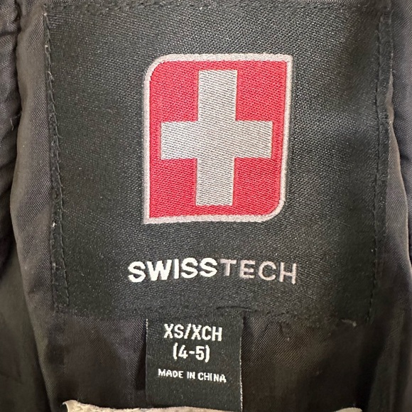 Swiss Tech Black Insulated Overalls with Reinforced Knees size 4/5 Snowpants - Picture 4 of 6